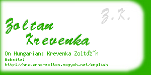 zoltan krevenka business card